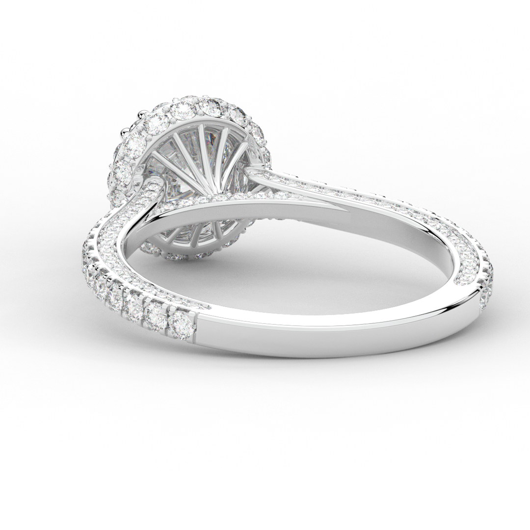 1.90CT.TW ROUND LAB DIAMOND HALO ENGAGEMENT RING - Nazarelle