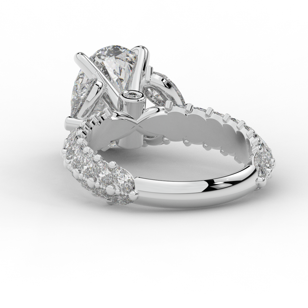 5.25CT.TW OVAL LAB DIAMOND HALO ENGAGEMENT RING - Nazarelle