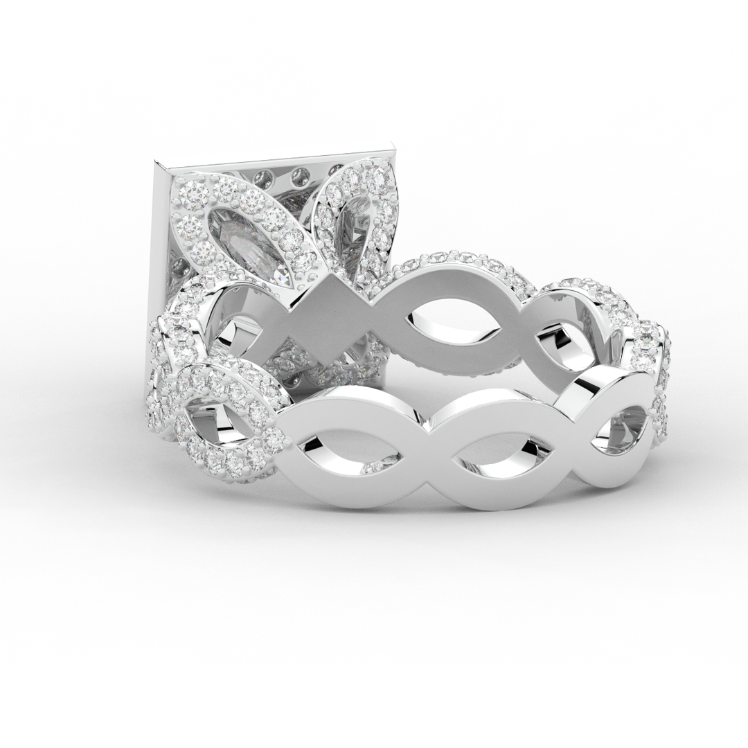 2.40CT.TW PRINCESS LAB DIAMOND HALO ENGAGEMENT RING - Nazarelle