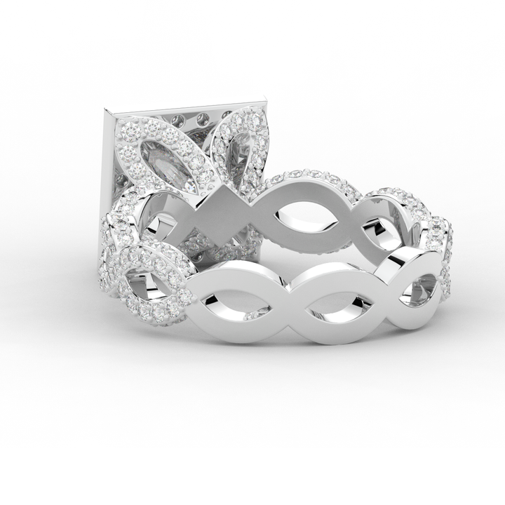 2.40CT.TW PRINCESS LAB DIAMOND HALO ENGAGEMENT RING - Nazarelle