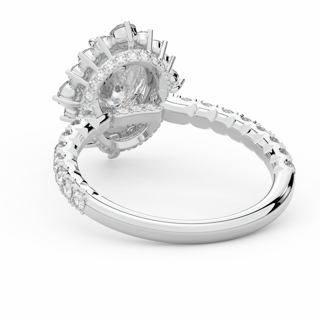 2.80CT.TW OVAL LAB DIAMOND HALO ENGAGEMENT RING - Nazarelle