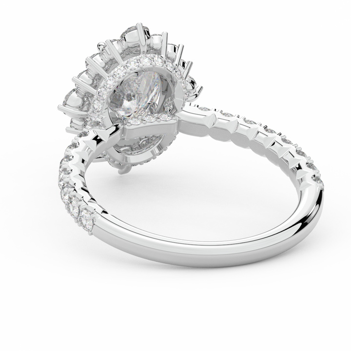 2.80CT.TW OVAL LAB DIAMOND HALO ENGAGEMENT RING - Nazarelle