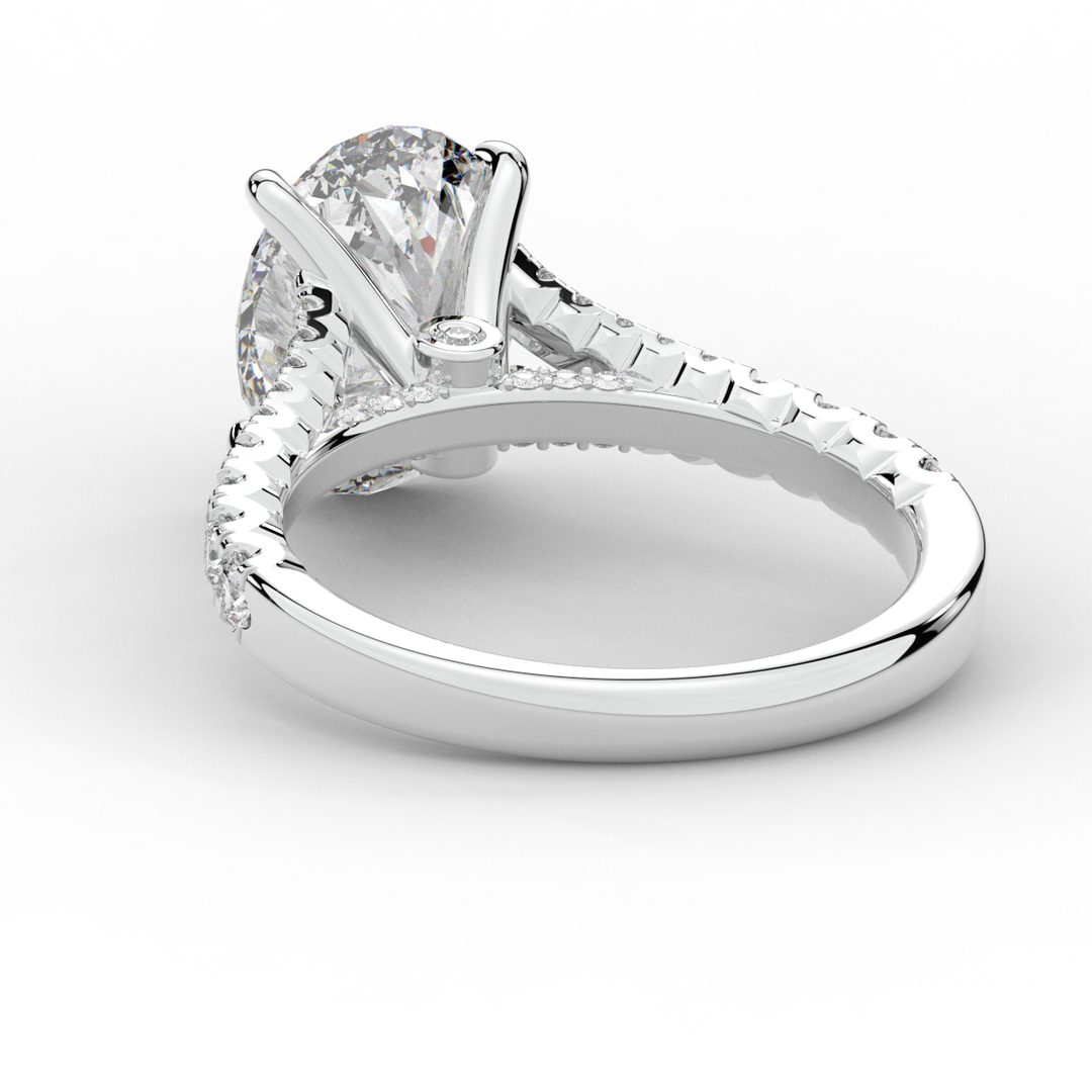 3.45CT.TW OVAL LAB DIAMOND ENGAGEMENT RING - Nazarelle