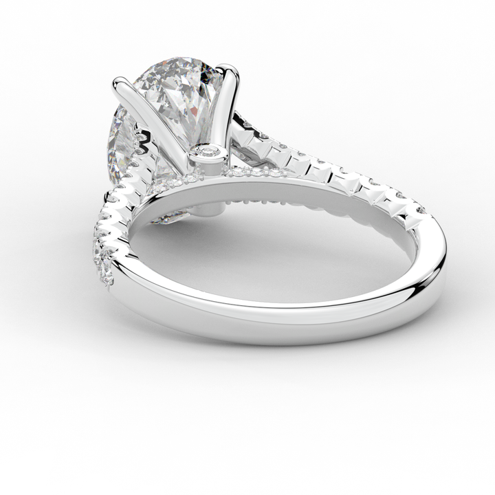 3.45CT.TW OVAL LAB DIAMOND ENGAGEMENT RING - Nazarelle