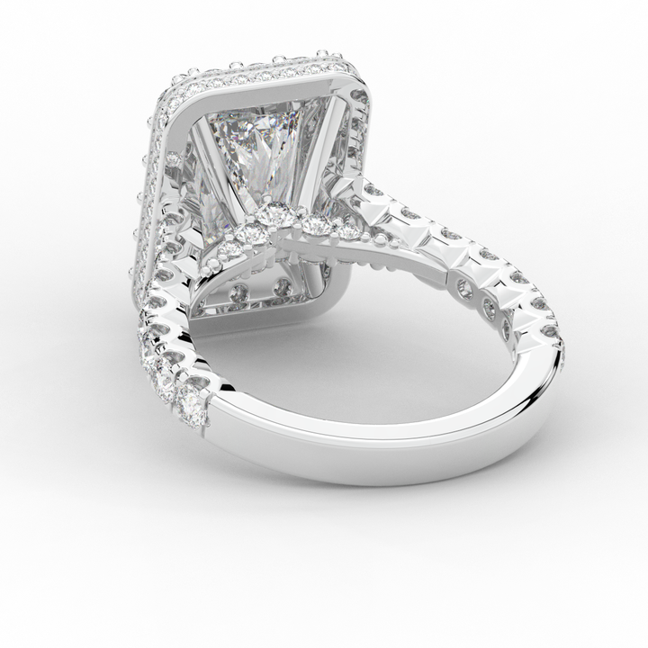 4.50CT.TW RADIANT LAB DIAMOND HALO ENGAGEMENT RING - Nazarelle