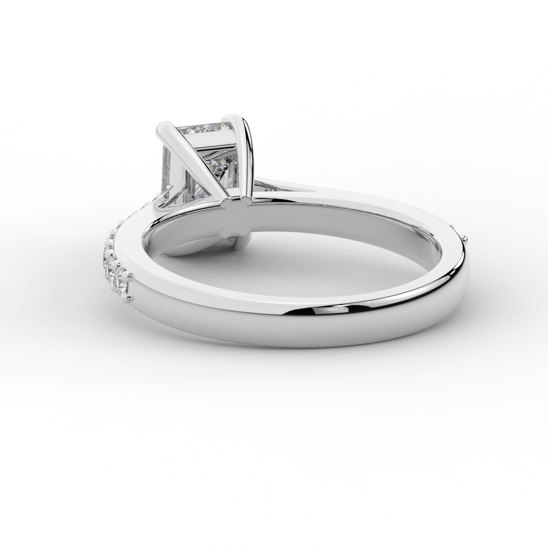 1.25CT.TW EMERALD CUT LAB DIAMOND SOLITAIRE ENGAGEMENT RING - Nazarelle