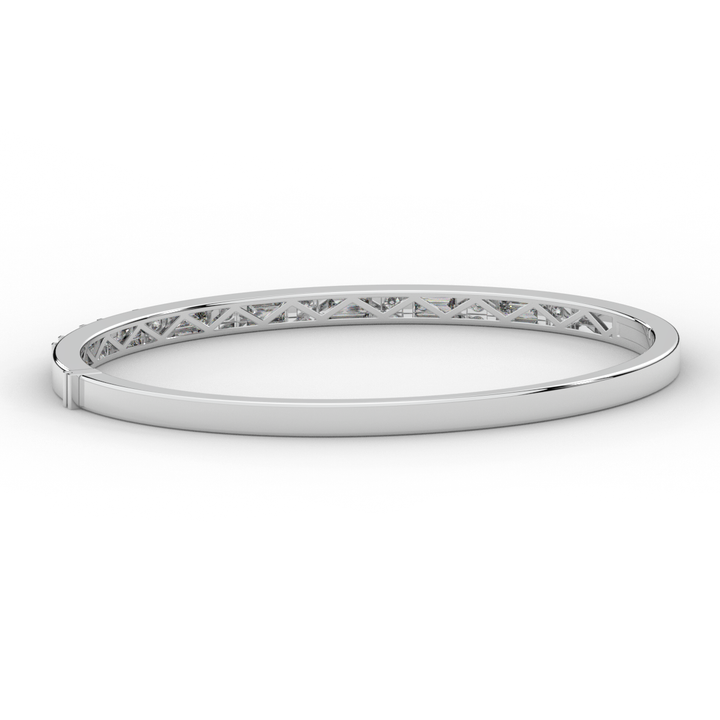 2.75CT.TW ROUND AND EMERALD CUT LAB DIAMOND SHARED PRONG BANGLE - Nazarelle