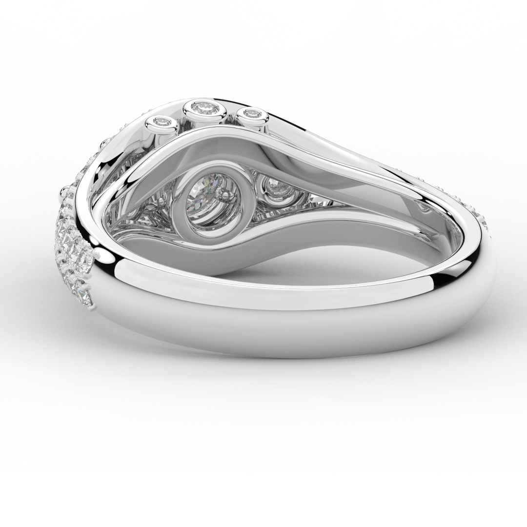 1.90CT.TW ROUND LAB DIAMOND THREE STONE ENGAGEMENT RING - Nazarelle
