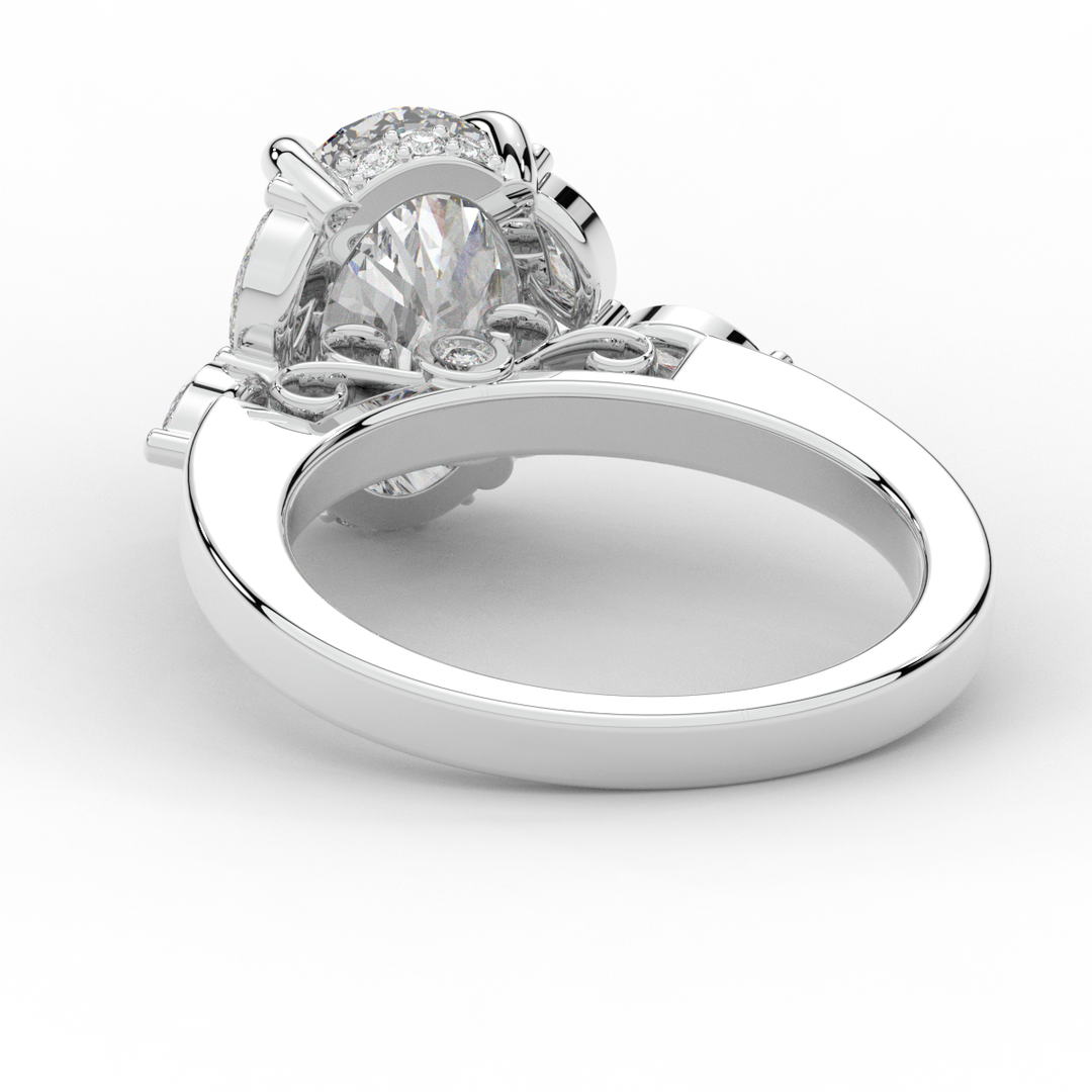 2.85CT.TW OVAL LAB DIAMOND ENGAGEMENT RING - Nazarelle