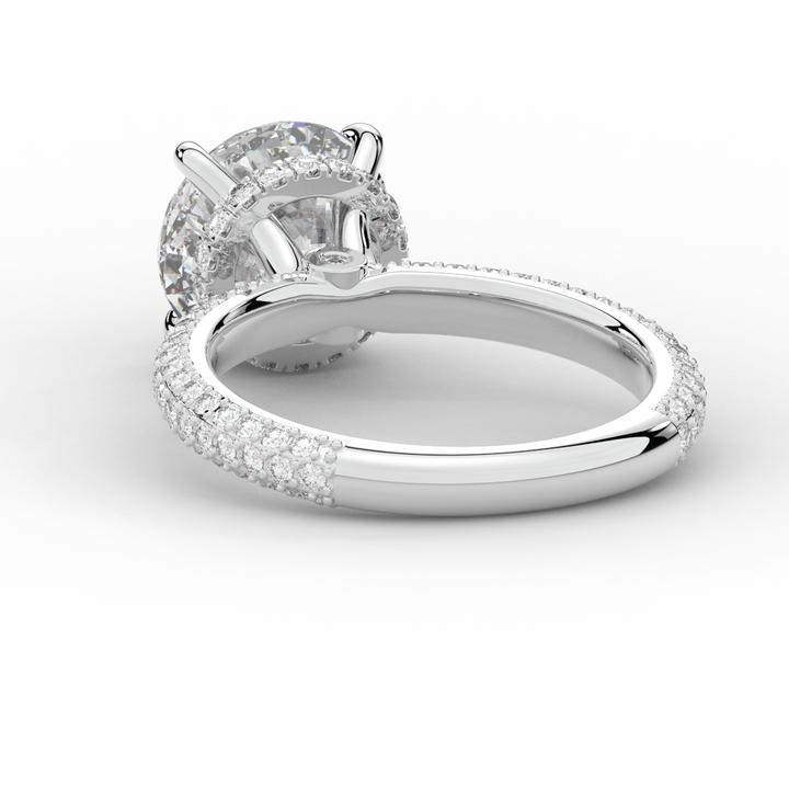 3.60CT.TW ROUND LAB DIAMOND SOLITAIRE ENGAGEMENT RING - Nazarelle