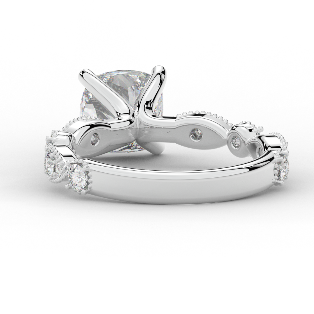 2.50CT.TW CUSHION LAB DIAMOND SOLITAIRE ENGAGEMENT RING - Nazarelle