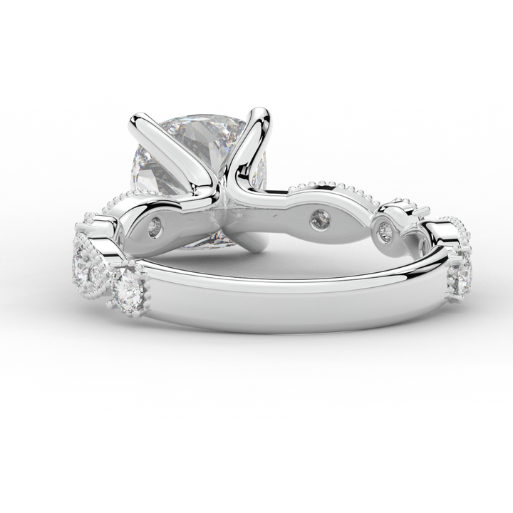 2.50CT.TW CUSHION LAB DIAMOND SOLITAIRE ENGAGEMENT RING - Nazarelle