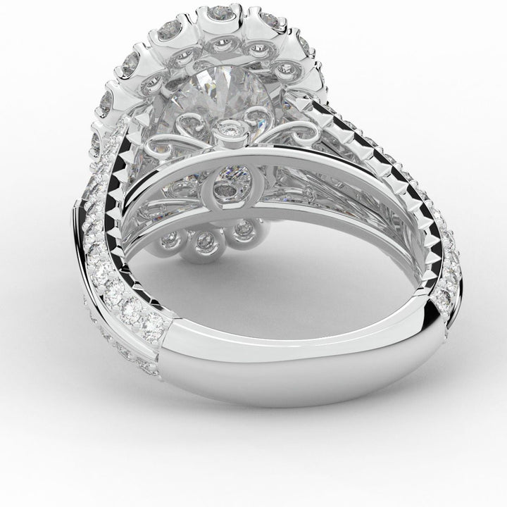 5.75CT.TW OVAL LAB DIAMOND HALO ENGAGEMENT RING - Nazarelle
