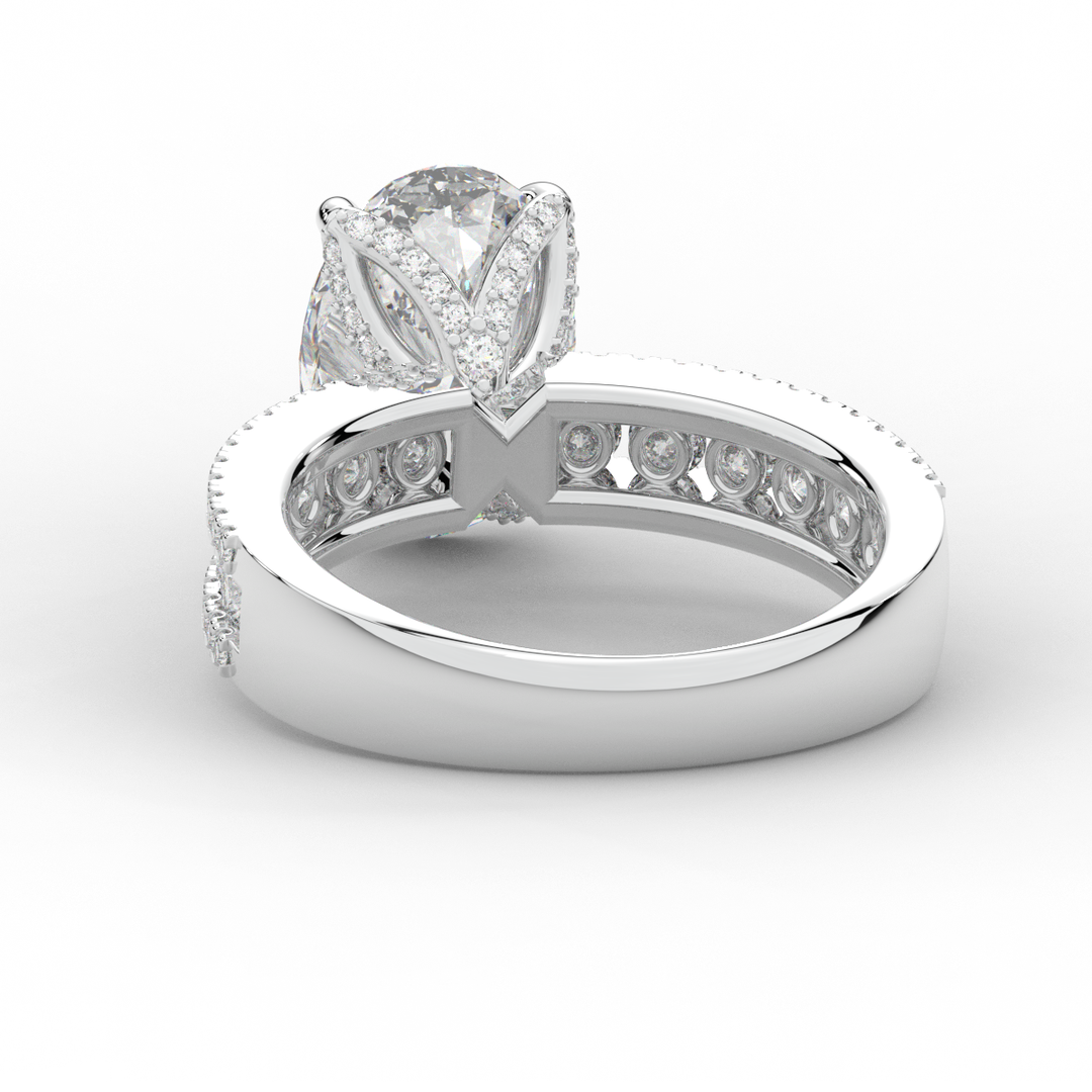 3.95CT.TW OVAL LAB DIAMOND SOLITAIRE ENGAGEMENT RING - Nazarelle