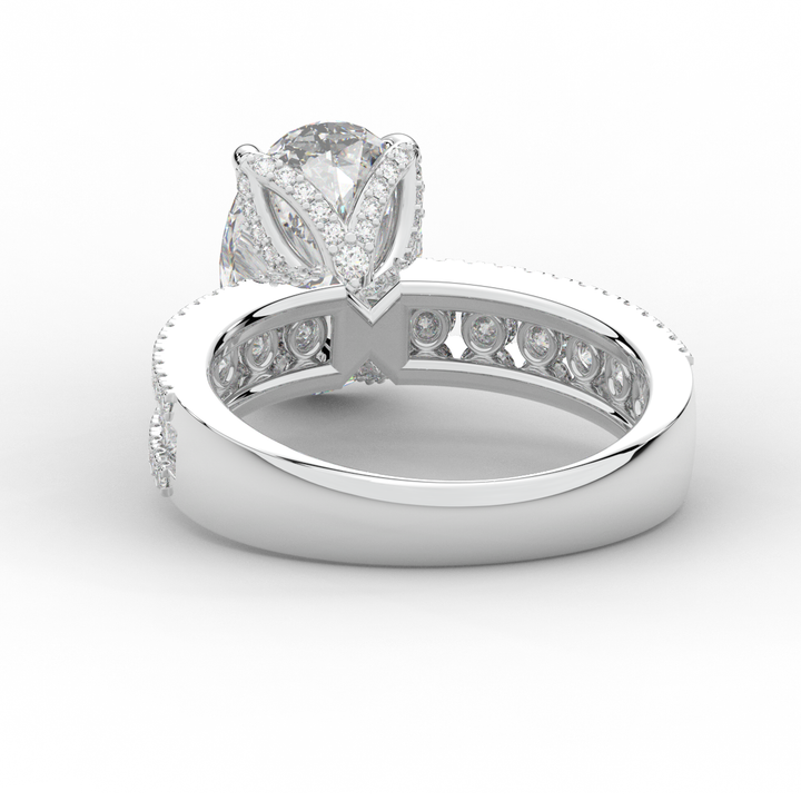 3.95CT.TW OVAL LAB DIAMOND SOLITAIRE ENGAGEMENT RING - Nazarelle