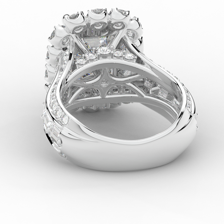 8.00CT.TW EMERALD CUT LAB DIAMOND HALO ENGAGEMENT RING - Nazarelle