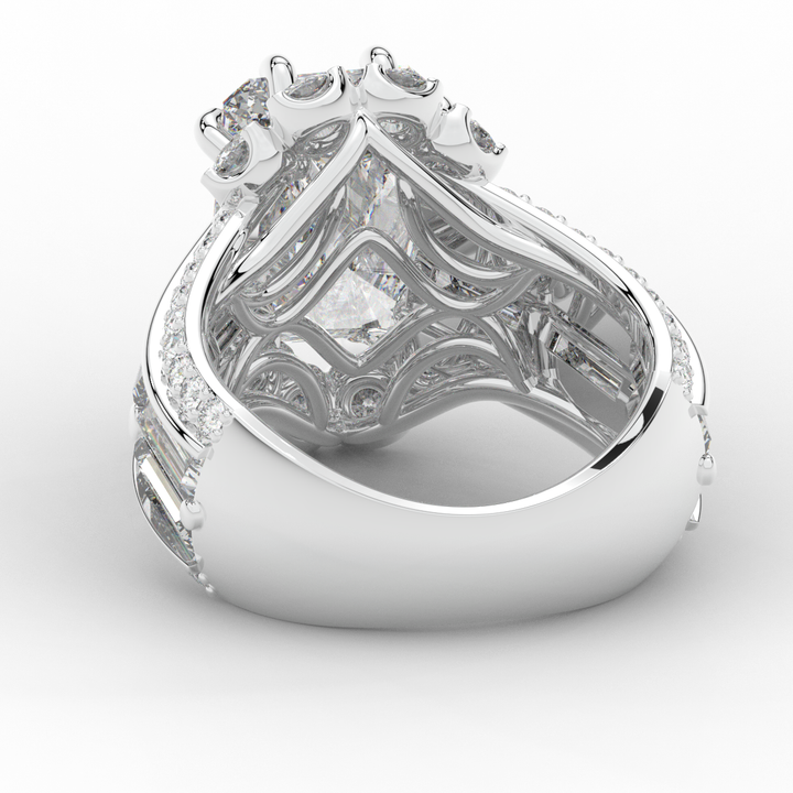8.25CT.TW RADIANT LAB DIAMOND HALO ENGAGEMENT RING - Nazarelle