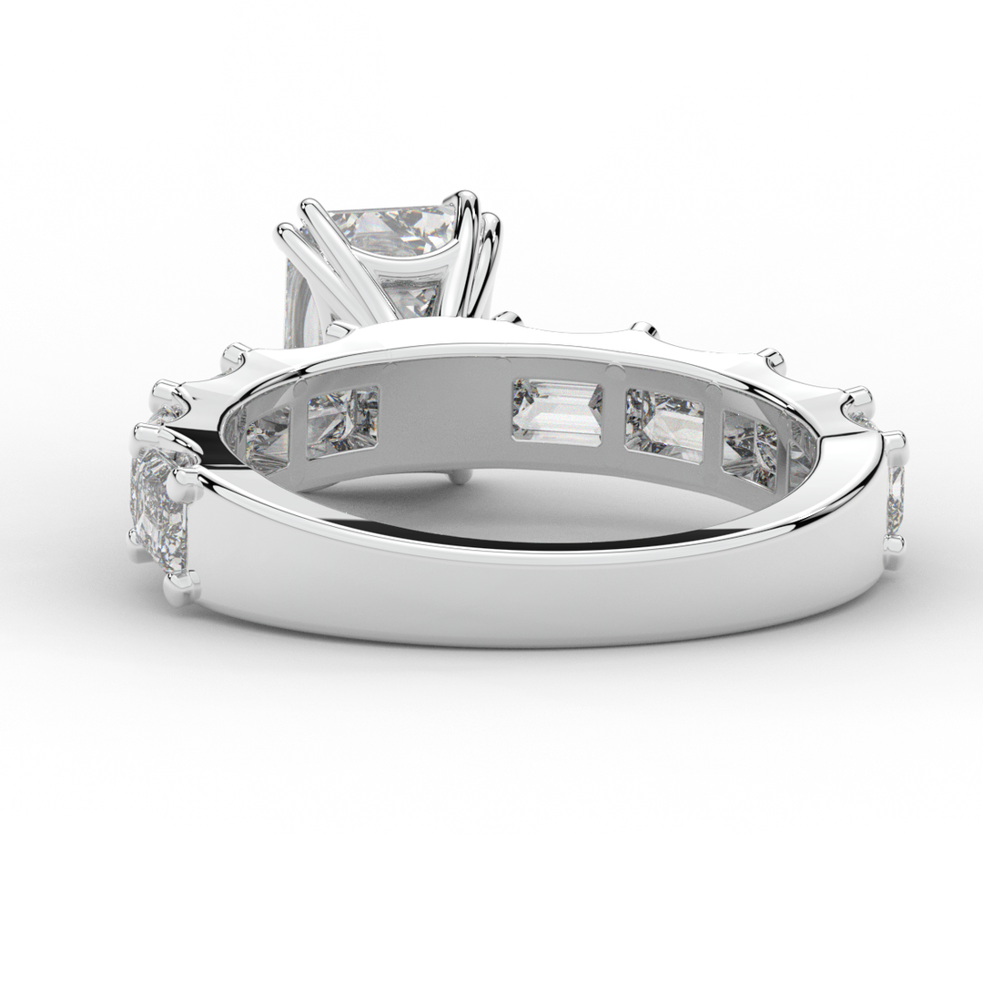 3.75CT.TW EMERALD CUT LAB DIAMOND SOLITAIRE ENGAGEMENT RING