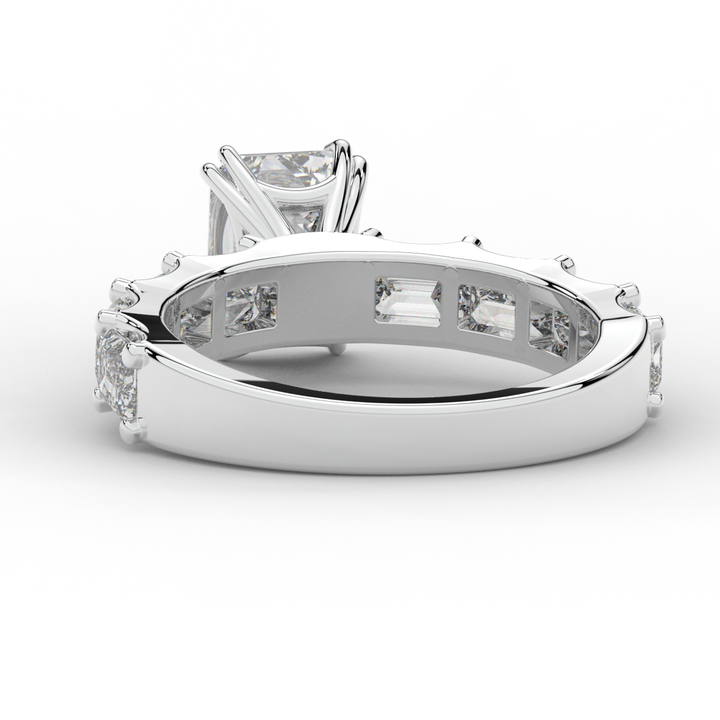 3.75CT.TW EMERALD CUT LAB DIAMOND SOLITAIRE ENGAGEMENT RING