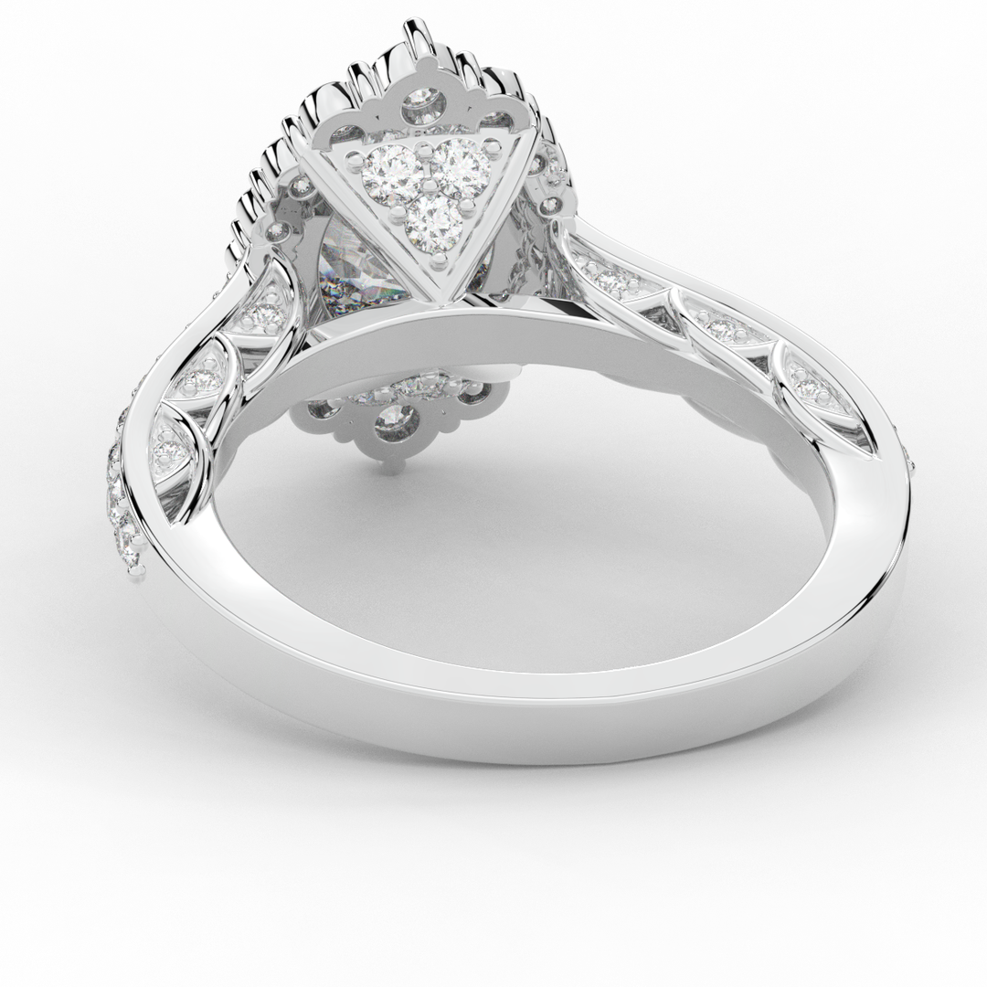 1.75CT.TW OVAL LAB DIAMOND HALO ENGAGEMENT RING - Nazarelle