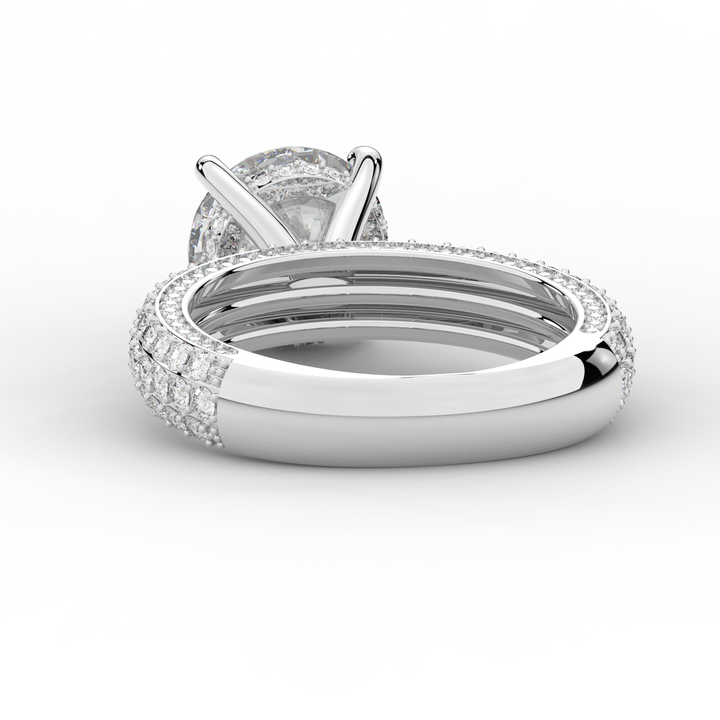 4.80CT.TW ROUND LAB DIAMOND UNDERHALO ENGAGEMENT RING - Nazarelle