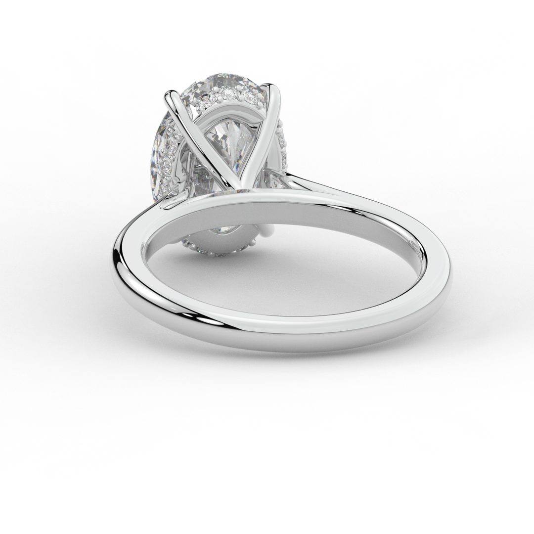 2.05CT.TW OVAL LAB DIAMOND UNDERHALO ENGAGEMENT RING - Nazarelle