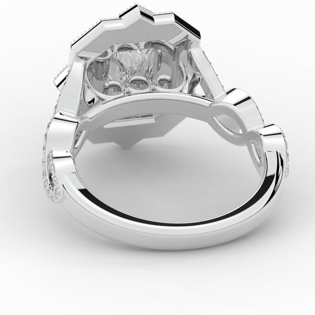 1.90CT.TW RADIANT LAB DIAMOND HALO ENGAGEMENT RING - Nazarelle