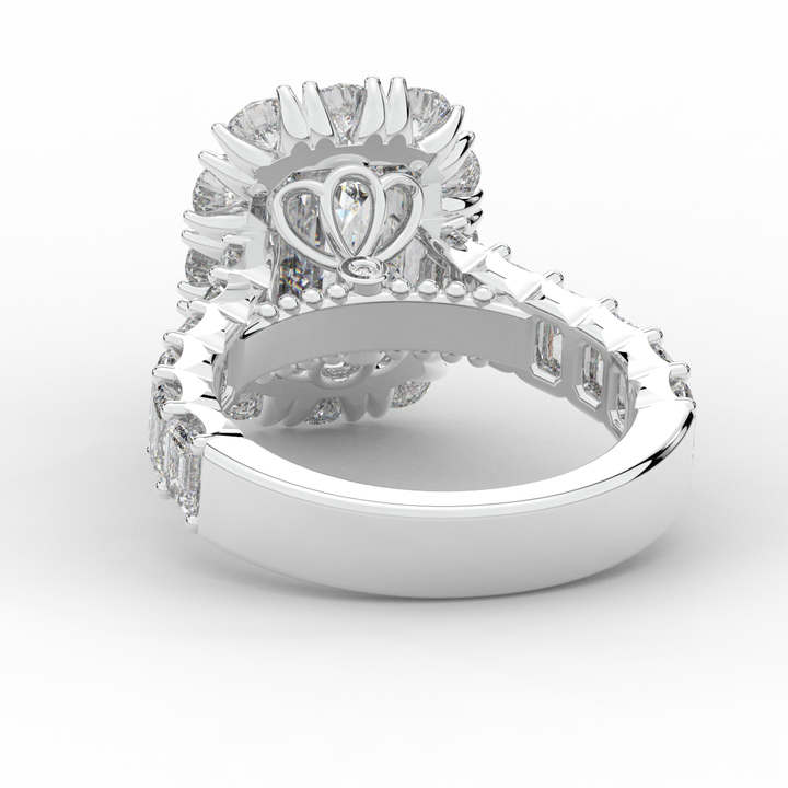 6.00CT.TW EMERALD CUT LAB DIAMOND HALO ENGAGEMENT RING - Nazarelle