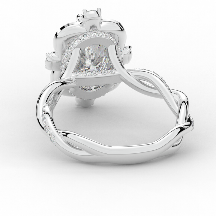 2.70CT.TW OVAL LAB DIAMOND HALO ENGAGEMENT RING - Nazarelle