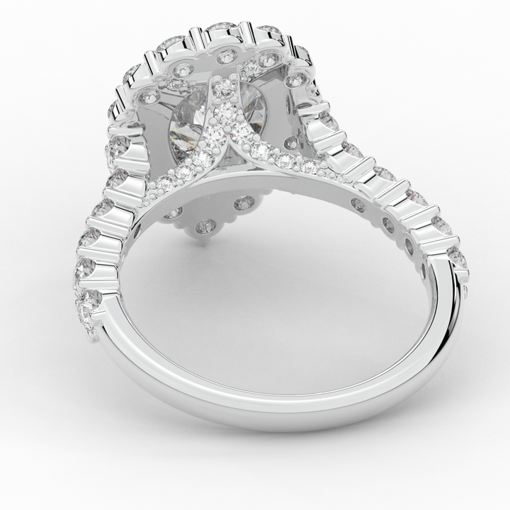 3.10CT.TW PEAR LAB DIAMOND HALO ENGAGEMENT RING - Nazarelle