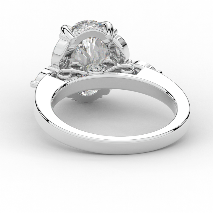 2.85CT.TW OVAL LAB DIAMOND ENGAGEMENT RING - Nazarelle