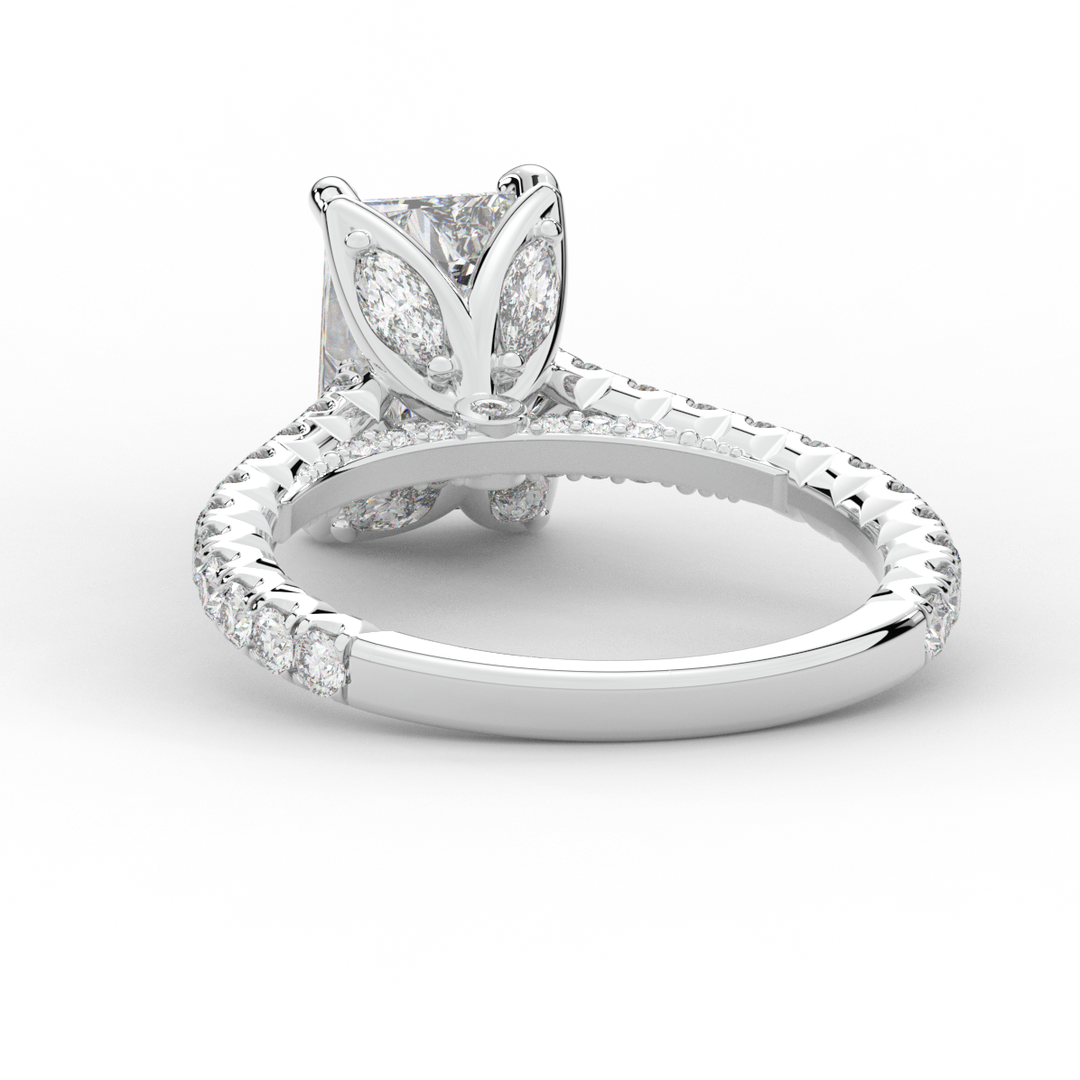 2.70CT.TW RADIANT LAB DIAMOND SOLITAIRE ENGAGEMENT RING - Nazarelle