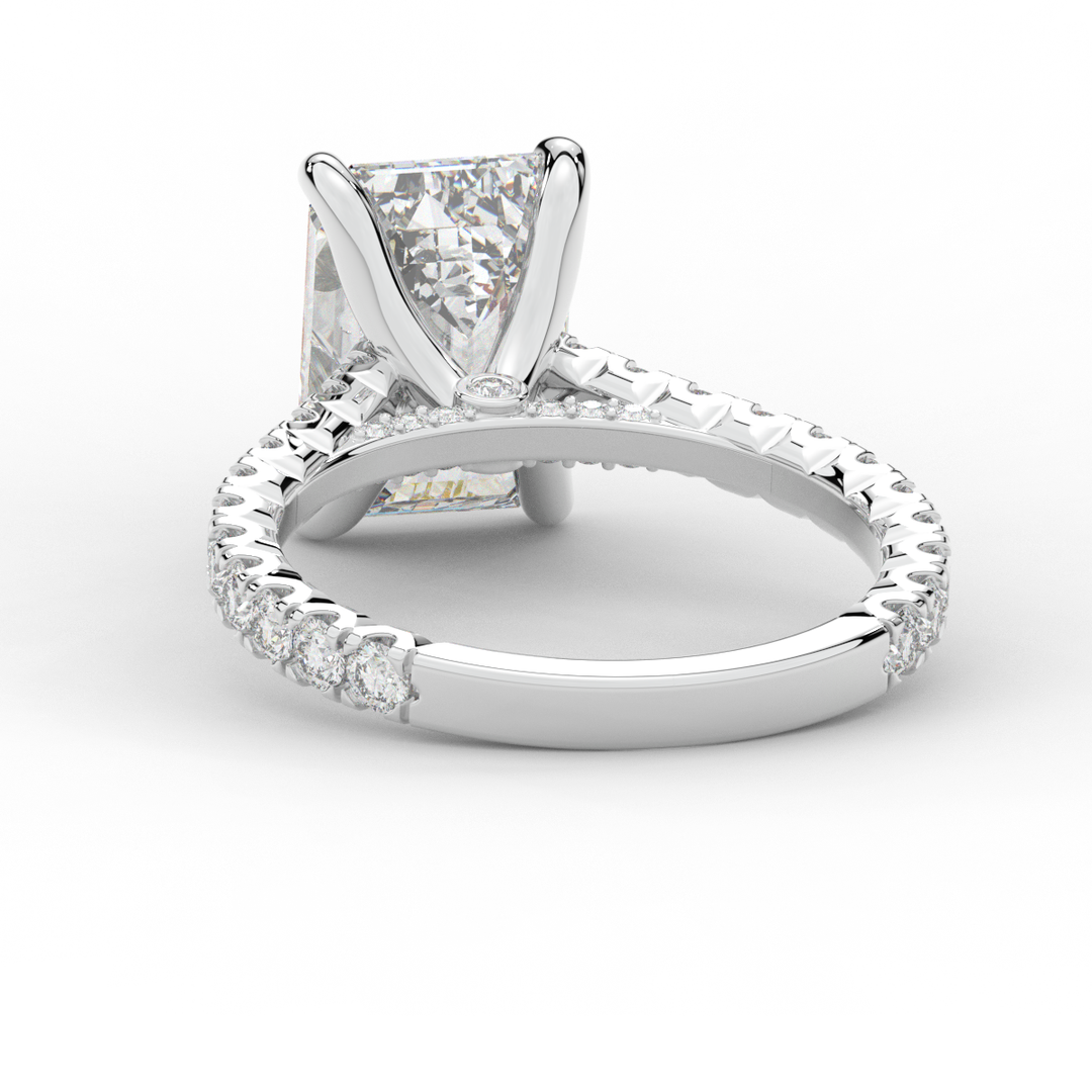 4.25CT.TW EMERALD CUT LAB DIAMOND SOLITAIRE ENGAGEMENT RING - Nazarelle