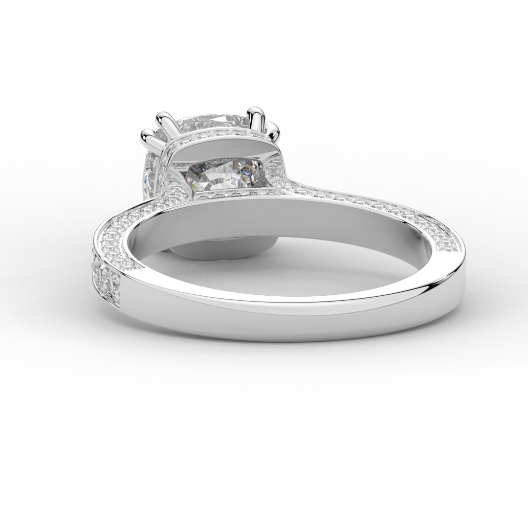 2.60CT.TW CUSHION LAB DIAMOND SOLITAIRE ENGAGEMENT RING - Nazarelle