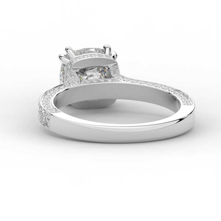 2.60CT.TW CUSHION LAB DIAMOND SOLITAIRE ENGAGEMENT RING - Nazarelle