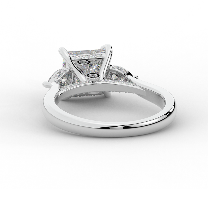 2.40CT.TW PRINCESS LAB DIAMOND 3 STONE ENGAGEMENT RING - Nazarelle