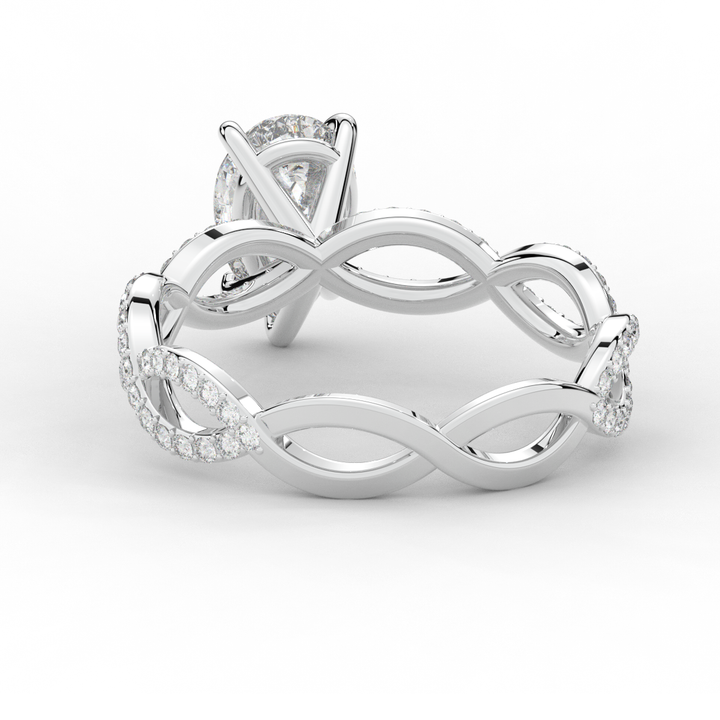 1.30CT.TW PEAR LAB DIAMOND TWIST BAND ENGAGEMENT RING - Nazarelle
