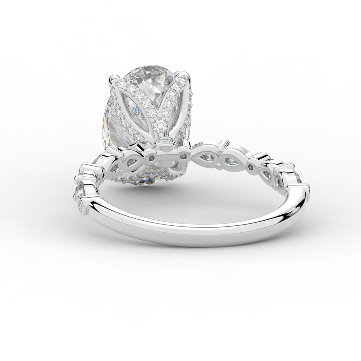 3.60CT.TW OVAL LAB DIAMOND SOLITAIRE ENGAGEMENT RING - Nazarelle