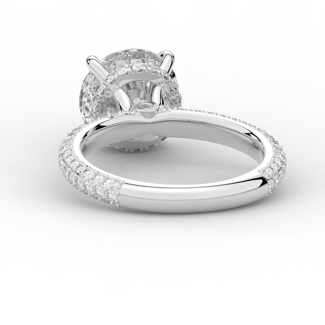 3.60CT.TW ROUND LAB DIAMOND SOLITAIRE ENGAGEMENT RING - Nazarelle
