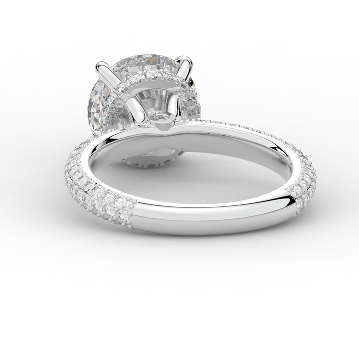 3.60CT.TW ROUND LAB DIAMOND SOLITAIRE ENGAGEMENT RING - Nazarelle