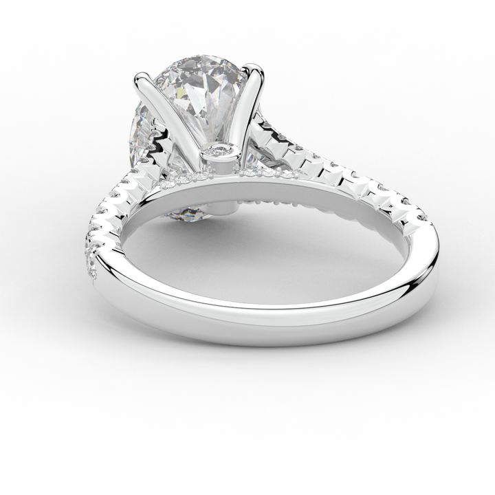 3.45CT.TW OVAL LAB DIAMOND ENGAGEMENT RING - Nazarelle