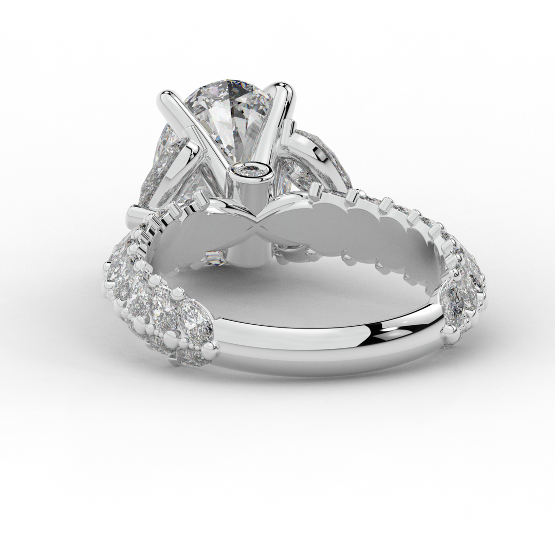 5.25CT.TW OVAL LAB DIAMOND HALO ENGAGEMENT RING - Nazarelle