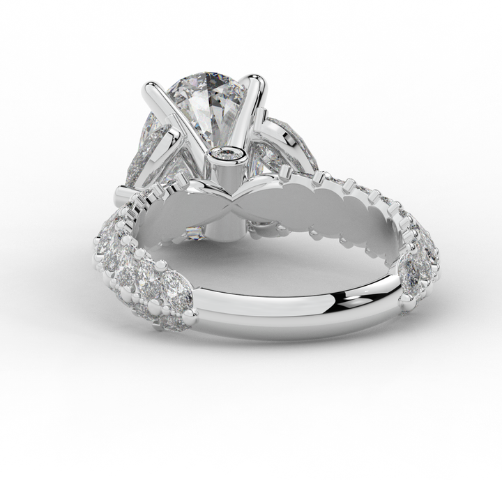 5.25CT.TW OVAL LAB DIAMOND HALO ENGAGEMENT RING - Nazarelle