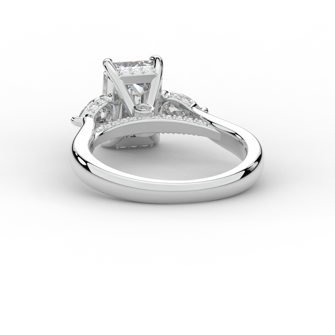 2.40CT.TW EMERALD CUT LAB DIAMOND 3 STONE ENGAGEMENT RING - Nazarelle