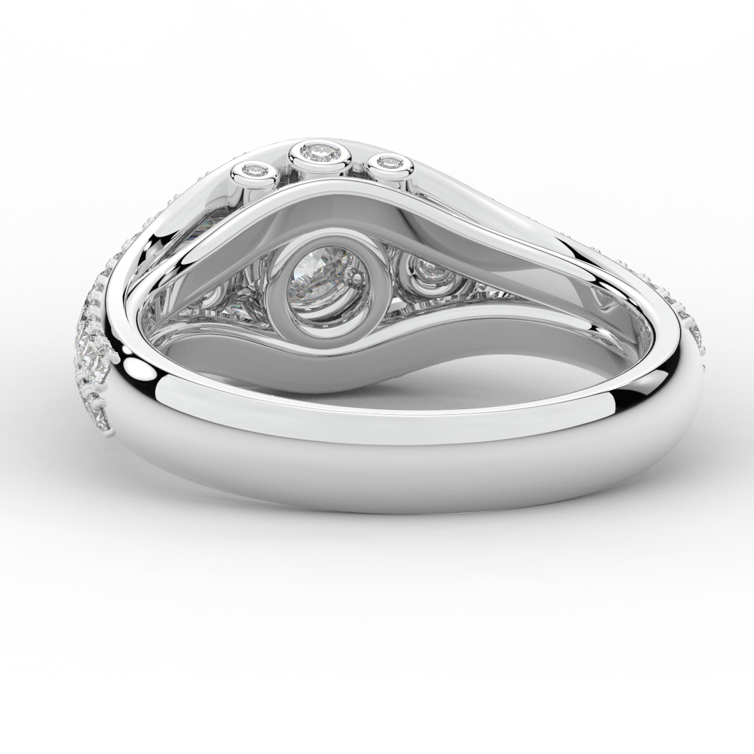 1.90CT.TW ROUND LAB DIAMOND THREE STONE ENGAGEMENT RING - Nazarelle