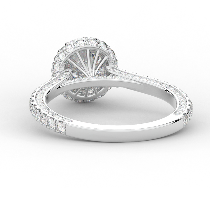 1.90CT.TW ROUND LAB DIAMOND HALO ENGAGEMENT RING - Nazarelle