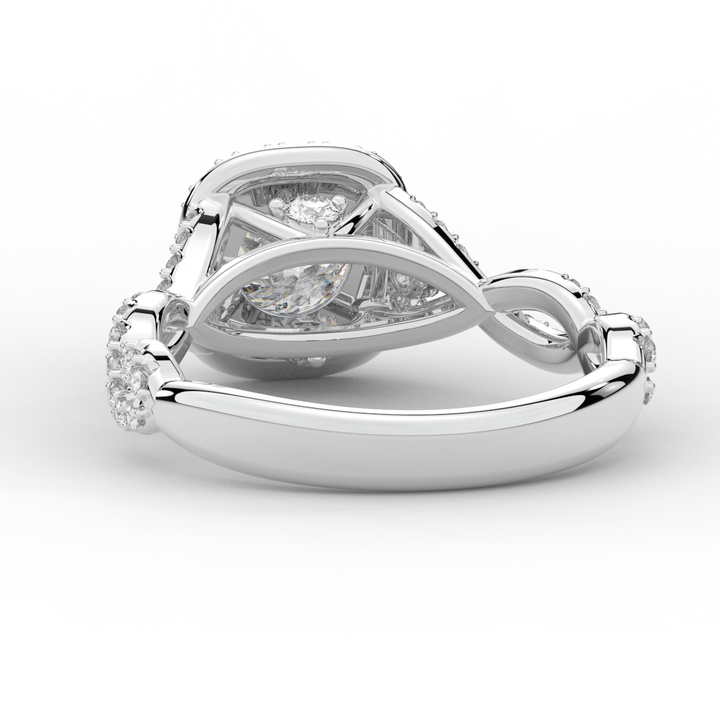 1.30CT.TW ROUND LAB DIAMOND HALO ENGAGEMENT RING - Nazarelle