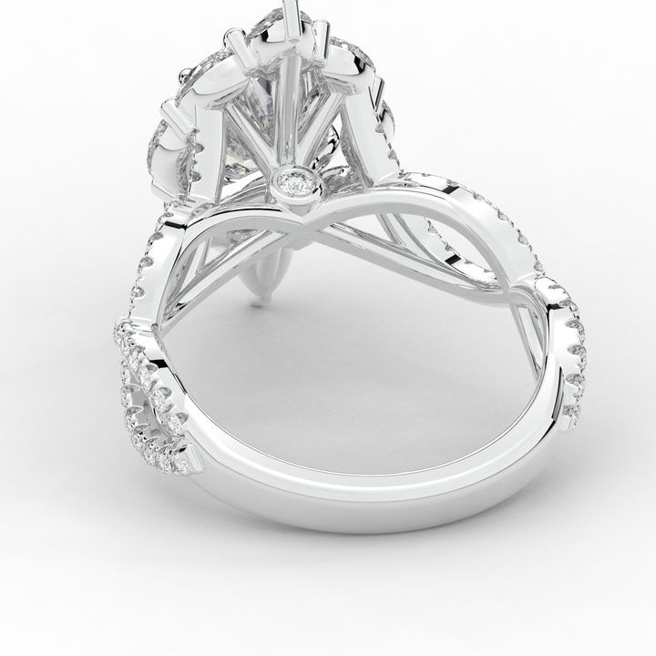3.00CT.TW OVAL LAB DIAMOND HALO ENGAGEMENT RING - Nazarelle