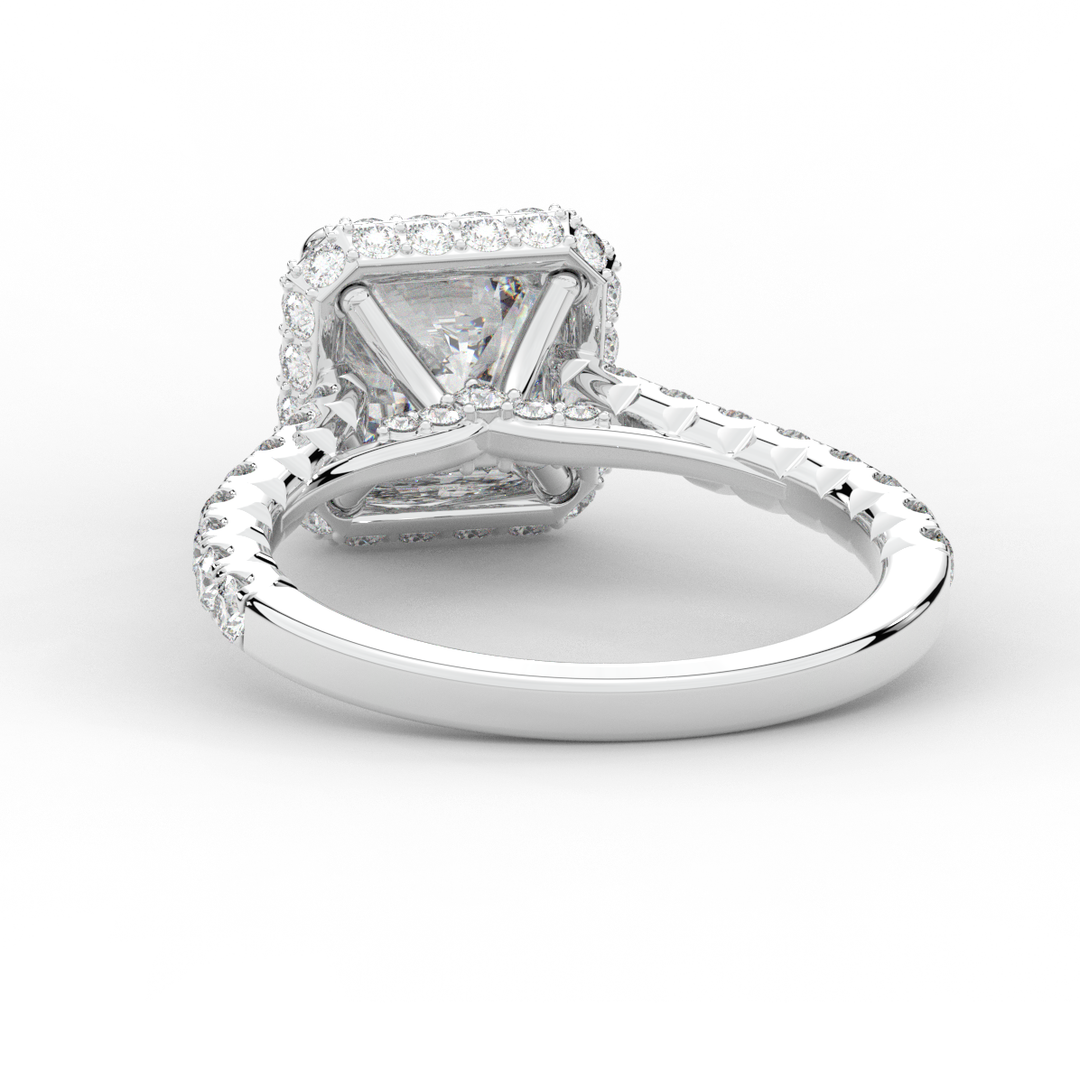 2.75CT.TW CUSHION LAB DIAMOND HALO ENGAGEMENT RING - Nazarelle