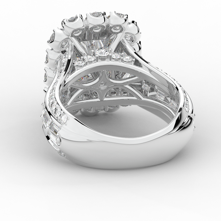 8.00CT.TW RADIANT LAB DIAMOND HALO ENGAGEMENT RING - Nazarelle